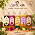 Aastha Aura Premium Incense Sticks – 5 Natural Fragrances