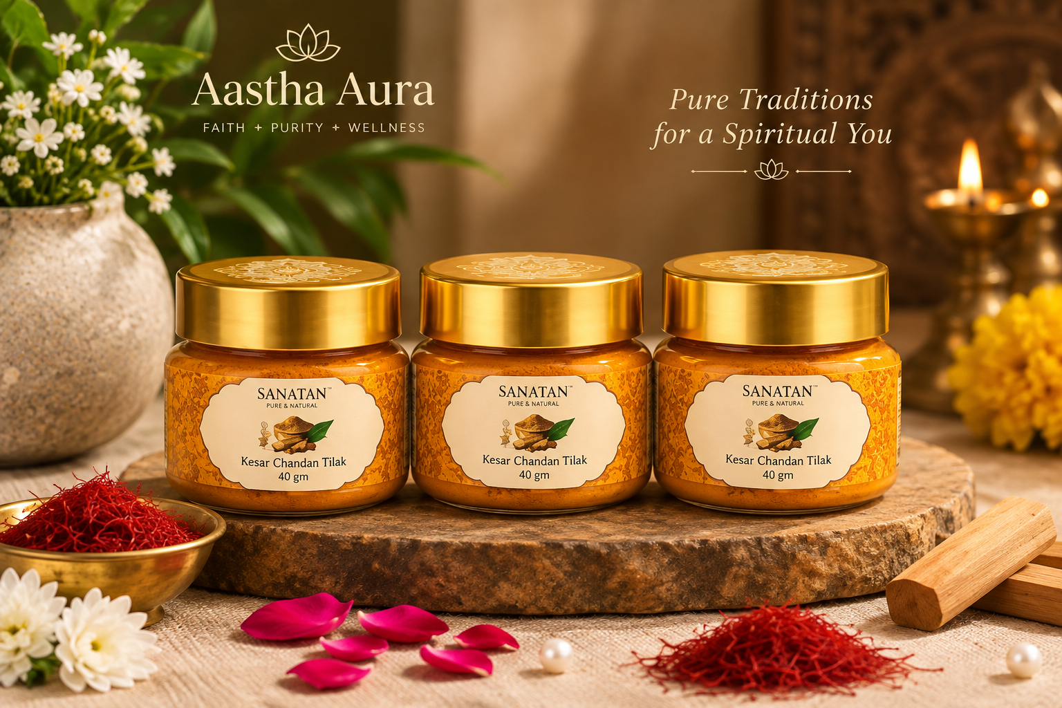 Sanatan Kesar Chandan Tilak – Pure & Natural | 40 gm