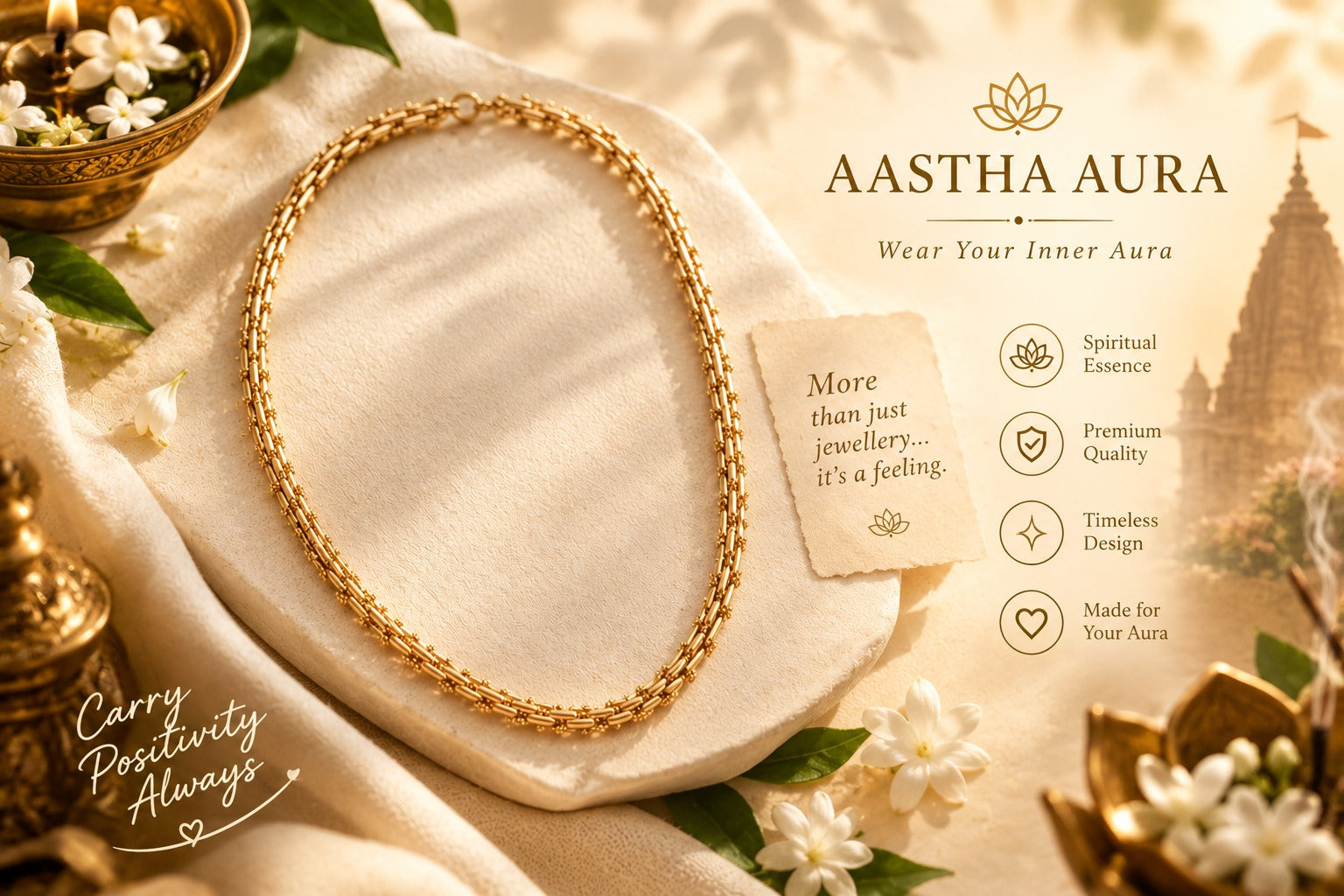 Aastha Aura Premium Spiritual Necklace – Elegant Traditional Jewellery